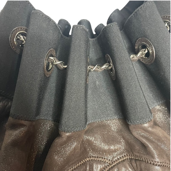 Stretch Spirit Large Cabas Hobo Bag brown lambskin leather - Picture 8 of 16